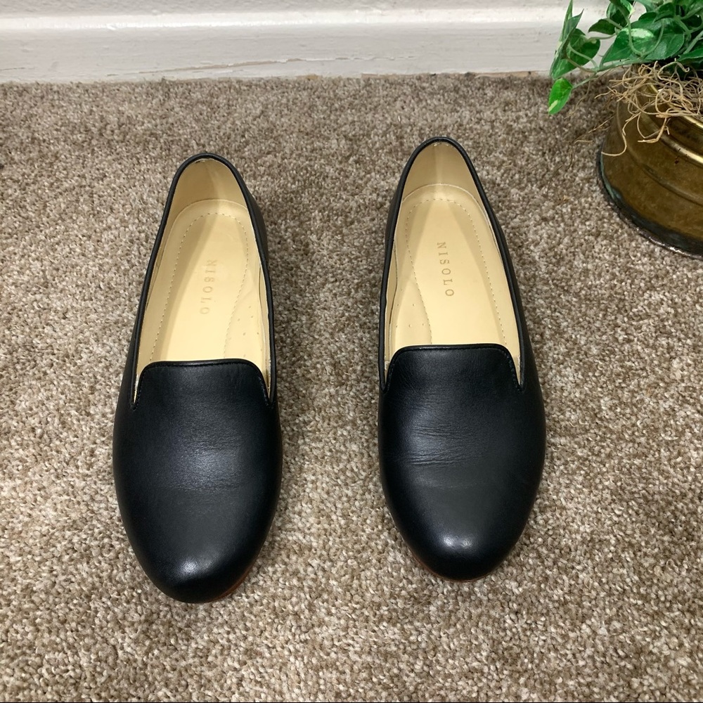 Nisolo Smoking Shoes Black Leather Loafer Flats